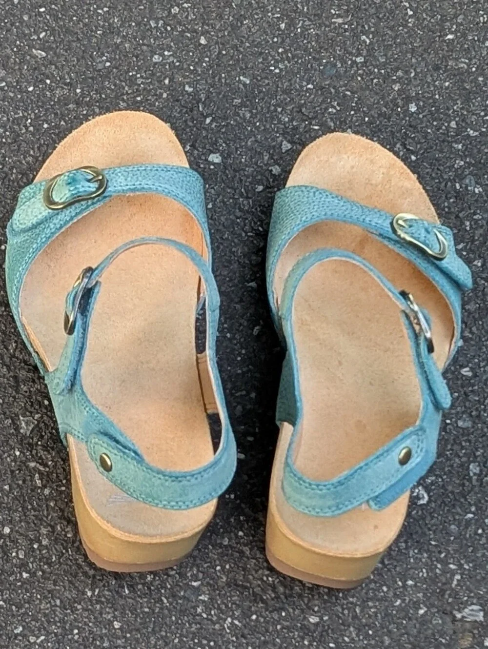 Dansko Teal Leather Open-Toe Slingback Sandals (New) - Picture 8 of 10